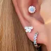 Arete Hélice Hueso Oreja Flor Lazo Dulce MINI Clavo Oreja Nicho Simple Versátil