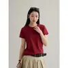[Camiseta Regular com Gola Redonda e Manga Curta Série Oxigênio] Goming Camiseta Simples para o Dia a Dia com Gola Redonda e Manga Curta para Mulheres, Verão, Dropshipping Disponível, S2082F