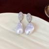 Pendientes de borla con lazo de flores con incrustaciones de diamantes exagerados de estilo europeo y americano con aguja de plata, pendientes de personalidad con sentido avanzado, pendientes elegantes de celebridades de Internet