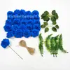 Rosa Popular de Espuma de Polietileno Artificial Transfronteiriça com Haste Folha de Grama Aquática Acessórios Arranjo Floral DIY Decoração de Casa