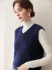 Chaleco de cachemira tejido a cable vintage con cuello redondo para mujer, chaleco de capas otoño/invierno 2026, corte holgado, efecto adelgazante, chaleco texturizado