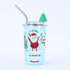 ¡Guau!, Vasos con Popote Navideño Personalizados, Tazas de Café de Dibujos Animados Famosas en Internet, Vasos Aislados de Acero Inoxidable de Doble Pared para Niñas