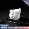 Taza de yeso aromaterapia con forma de mejilla de rostro humano, taza de vela aromaterapia de cristal, maceta decorativa de yeso creativo para escritorio DIY
