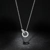 Internet Celebrante Titanium Colar de Aço Anel Duplo Feminino Algarismos Romanos Rosa Ouro Clavícula Cadeia Estilo Frio Design Simples Sentido Colar Cadeia