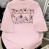 Camiseta Blanca de Verano para Mujer de Algodón con Dibujo de Cachorro de Dibujos Animados Divertido Cuello Redondo - Transfronteriza Aliexpress