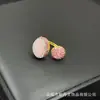 Anillo de Cerámica Rosa Natural con Cristal Incrustado Anillo Abierto de Cristal de Personalidad Europea y Americana Sentido del Diseño Fuente de Piedra Natural Venta al por Mayor