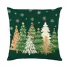 Capa de Almofada Temática de Natal 2026 Transfronteiriça Nova com Árvore de Natal, Flocos de Neve, Caminhão e Padrão Inglês Almofada Decorativa