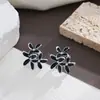 Brincos de Pétala de Esmalte Pérola Estilo Coreano, Brincos Versáteis Modernos e Fashion com Toque de Luxo Leve e Sofisticado para Mulheres