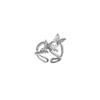 Lujo Ligero Estilo Frío Diseño Nicho Diamante Flash Pedrería Mariposa Anillo Elegante Mujer ins Gota de Agua Zircón Anillo Abierto