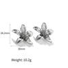 Aretes de flores estilo ins red, aretes de fundición chapados en oro de 18k que no se desvanecen, temperamento de alta gama, aretes de acero inoxidable para mujer