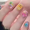 Parches de Manicura Hechos a Mano para Otoño e Invierno, Uñas Postizas, Uñas Largas, Blanqueamiento 10 Piezas de Uñas Portátiles Ojo de Gato de Cristal, Gama Alta