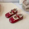 Novedad Primavera 2026 Zapatos de Cuero con Suela Suave y Adorno de Encaje para Niños, Zapatos de Princesa para Bebés, Zapatos Planos de Moda para Niños Pequeños y Medianos