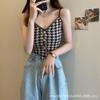 Camisola Irregular Kink Pata de Gallo para Mujer Verano Ropa Exterior Camisa Base con Camisa Protector Solar Top Interior