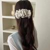 Volume enorme de cabelo! Prenda de lado! Novo Ponto de Onda Bolha Plissado Floral Doce Menina Atmosfera Presilha Banana Grampo de Cabelo