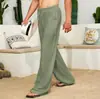 Calças Largas Masculinas Casuais Amazon Outono 2024, Fecho Frontal, Cordão, Bolso, Perna Reta, Calças Macias Confortáveis