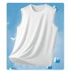 Camiseta sin mangas de seda de hielo de verano de secado rápido Chaleco para hombre Deportes T Fitness Absorción del sudor Transpirable Entrenamiento Cuello redondo Chaleco talla grande