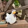 Adornos para patio resina pollo pastoral divertido decoración de valla de pollo estatua de animal para jardín al aire libre manualidades de regalo creativas