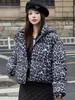 Nueva Chaqueta Corta de Algodón con Plumas de Invierno 2026 para Mujer, Abrigo de Algodón Engrosado para Figuras Pequeñas, Chaqueta Acolchada de Moda con Estampado de Leopardo
