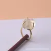 Anillo Ajustable de Piedra Preciosa Cristalina Curativa Europeo y Americano Anillo de Garra Irregular Chapado en Oro Joyería Anillo