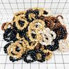 Goma para el pelo scrunchie con estampado marrón, Cuerda para el pelo linda y simple, Para trenzas, Versátil, Estilo Mori Girl, Moderna, Alta elasticidad