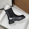 Aumento de Altura Interior Botas Martin Estilo Británico para Mujer Caña Media Suela Gruesa Botas Vintage Ahumadas Botas Chelsea Otoño e Invierno Botas Cortas Versátiles