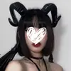 Diadema de cuerno de diablo de súcubo para fiesta de Halloween oscura, diadema de cuerno de cabra, accesorios para el cabello de cosplay, diadema de cuerno