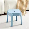 Taburete Redondo Pequeño de Plástico Minimalista Nórdico, Alta Capacidad de Carga, Apilable, para Uso Doméstico, Cambio de Zapatos, Baño, Mesa de Café Infantil, Taburete Bajo Antideslizante