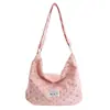 Bolsa de Veludo de Grande Capacidade para Mulheres 2025 Nova Tendência Inverno Estilo Coreano Versátil Bolsa de Ombro Transversal Bolsa Tote Simples