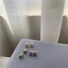 Aretes de Aguja de Plata s925 Franceses Vintage Simples Pequeños y Exquisitos con Patrón de Aroma Aretes Pequeños Versátiles en forma de C para Mujer