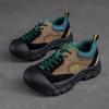 Zapatos de cordones de ante de cerdo de capa superior nuevos de otoño e invierno de Shanghai Jiejie, zapatos de mujer casuales retro feos y lindos de cabeza grande con combinación de colores