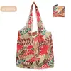 Bolsa de Tote de Compras Floral Grande de 190t en Stock de Gran Venta, Bolsa de Poliéster al por Mayor, Bolsa Plegable, Bolsa de Regalo Promocional