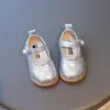 Zapatos Mary Jane de Cuero con Velcro para Bebé 2026 Nuevo Estilo Primavera y Otoño Zapatos Escolares para Niñas para Combinar con Faldas Bailarinas de Princesa