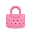 Bolsa de Cosméticos Impermeable de Color Puro Eva Popular Transfronteriza Bolsa de Playa Bolso de Mano Eva de Moda con Agujero de Anillo Recortado