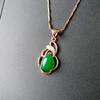 Pedra preciosa colorida vintage Corrente de clavícula dourada Colar feminino de cristal rosa ouro rosa pingente de zircônia oca esmeralda