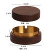 Cenicero de Acero Inoxidable Cenicero para Hogar Oficina con Tapa Anti Ceniza Volátil Creativo Nórdico Madera Maciza Dorado Redondo Vaso para Cigarrillos
