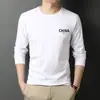 ¡Guau, Camiseta Nueva de Manga Larga Estampada Hecha a Medida para Hombre para Primavera y Otoño, Top Básico de Cuello Redondo de Moda