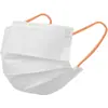 Mascarilla desechable con correa de color para la oreja, mascarilla facial blanca de tres capas para adulto estudiante, cuerda roja y negra independiente para la oreja