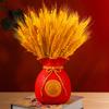 Regalo de inauguración: Espigas de Cebada Doradas Flores Artificiales en un Jarrón para Inauguración de Casa, Apertura de Negocio, Compromiso y Decoración