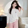 Conjunto de Roupas de Outono para Meninas 2026 Novo Estiloso Crianças de Tamanho Médio e Grande Camiseta de Manga Longa Moletom de Primavera e Outono Calça de Perna Larga Conjunto de Duas Peças