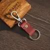 Llavero Colgante de Cuero Genuino para Coche Transfronterizo Llavero de Regalo Creativo Personalizado Artesanía Retro de Cuero de Vaca