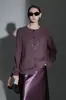 26 Novos Suéteres Cardigans de Cashmere com Gola Redonda Versáteis em Lã Escovada Multicor para Outono e Inverno para Mulheres, Suéteres de Lã Elegantes e Simples de Manga Longa