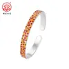 Pulsera de Brocado Esmaltado de Plata de Ley 9999 para Mujer, Nueva Pulsera de Flor de Ciruelo Plateada Estilo Chino, Regalo Año de la Serpiente