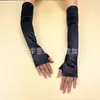 Guantes elásticos de satén para Halloween para fiesta de cosplay, guantes largos sexys de color liso para mujer