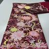 Tecido com Lantejoulas Estampadas de Miçangas Densas de Flores e Plantas Vestido de Palco para Mulheres Tecido de Renda Bordado