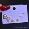 Tres pares ~ Dulces exquisitos geométricos de perlas japonesas y coreanas, un juego de tres pares de aretes de botón combinables, pequeños aretes que combinan con todo