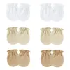 Luvas Pequenas Antirriscos para Bebê de Primavera e Outono Luvas de Camada Única para Bebê Luvas Largas de Cor Sólida para Bebê 0-1 Ano
