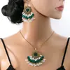 Traje de Joyería de Gota de Agua de Lujo Transfronterizo Europeo y Americano Pendientes de Perla Estilo Retro Exagerado de Corte Collar con Colgante de Gota de Agua