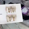 Nai Zi Puro Feito à Mão Outono Novo Estilo Fototerapia Unhas Vestíveis Meila Borboleta Atacado Adesivos de Unha Removíveis