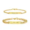 Pulsera de Acero Inoxidable para Pareja Hot Mining Transfronteriza Pulsera Curva Grabada en Ins Pulsera Distintiva Cadena Hip-hop DIY para Hombre en stock