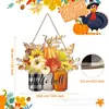 Decoración de otoño para el hogar, decoraciones de puerta, decoraciones de pared de calabaza, campo de calabazas, hojas de arce, porche de granja de cosecha, decoración del hogar para interiores y exteriores